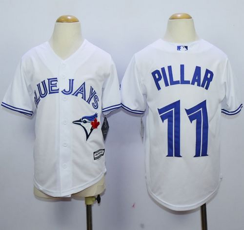 Blue Jays #11 Kevin Pillar White Cool Base Stitched Youth MLB Jersey - Click Image to Close